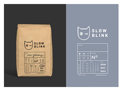 Slow Blink Coffee Packaging Design coffee package graphic design one color design packaging packagingdesign