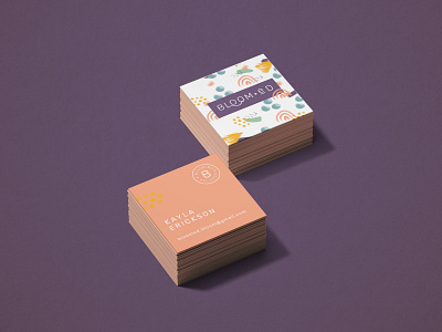 Bloom*ed Business Cards branding design business card mockup business cards businesscard logodesign square business card