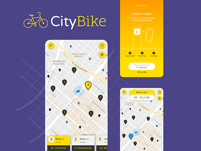 Bike Renting App UI/UX app bike app branding interaction design location app mobile app mobile ui transportation ui design ux design