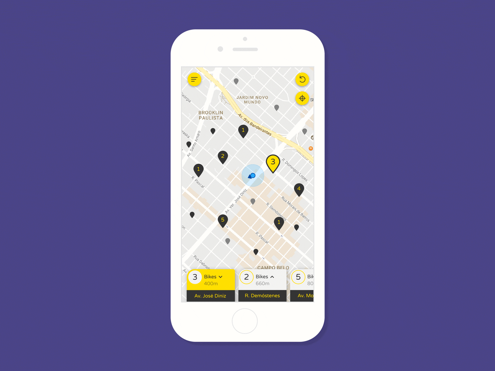 Bike Renting App - Unlock Gesture (Animated) app bike app interaction design location app mobile app mobile ui ui design ux design