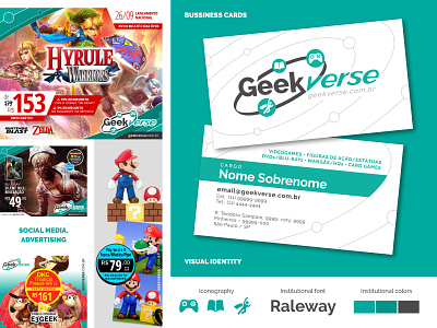 Geek E-Commerce Visual Identity, Logo, Business Cards, Ads