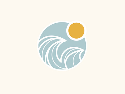 Wave balance design grafic line logo sea summer sun sunrise vector wave