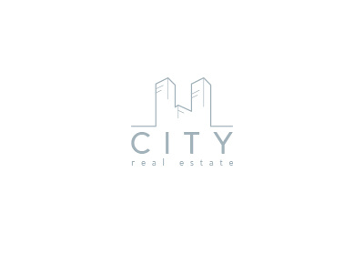 City grafic logo real estate steel