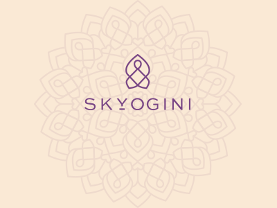 Skyogini balance bhakti buddhism design grafic heard line logo mandala minimalism spirituality teacher vector yoga yoga logo