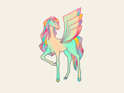 RainbowPegasus color cute design grafic horse illustration line logo pegasus pink rainbow vector wings