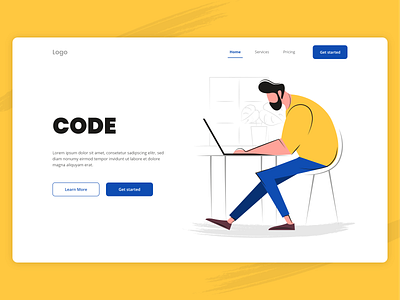 Coding banner code coding developer man programing programmer web