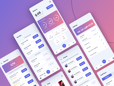 Sim card management app design by Ani Manukyan on Dribbble