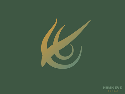 Hawk Eye Bonsai Brand Identity branding design flat logo logomark minimal typography vector