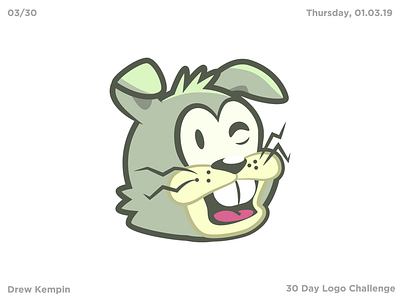 Twitchy Rabbit Logo (30 Day Logo Challenge) branding design flat icon identity illustration logo minimal rabbit vector