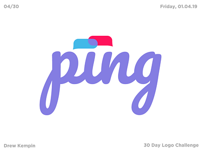 Ping Logo (30 Day Logo Challenge) branding design flat icon identity illustration logo minimal ping vector