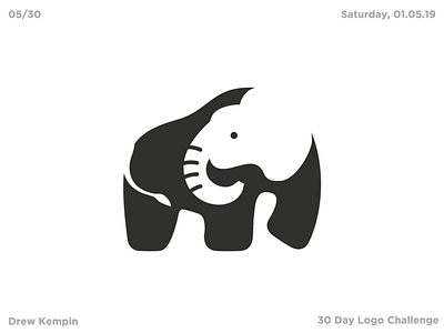 Wildlife Logo (30 Day Logo Challenge) branding design elephant elephant logo flat icon identity illustration logo minimal negative space vector wildlife
