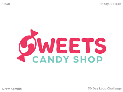 Sweets Logo (30 Day Logo Challenge) branding candy design flat icon identity illustration logo minimal negative space sweets vector