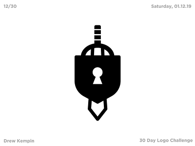 Sword & Shield Logo (30 Day Logo Challenge) branding design flat icon identity illustration logo minimal negative space security shield sword vector