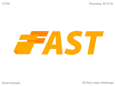 Fast Logo (30 Day Logo Challenge) branding design fast flat form icon identity illustration logo minimal negative space paper vector