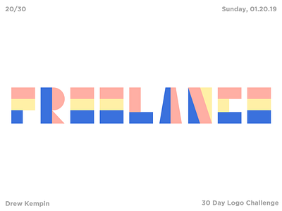 Freelance Logo (30 Day Logo Challenge) block block letter branding design flat icon identity illustration logo minimal shape shapes vector