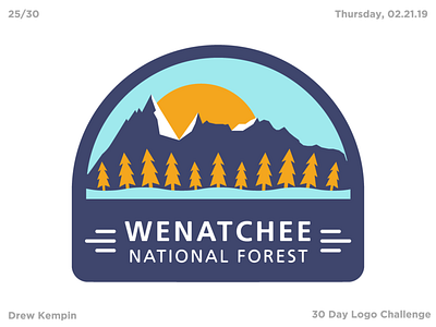 Wenatchee National Forest Logo (30 Day Logo Challenge) badge bold branding design flat icon identity illustration logo typography vector
