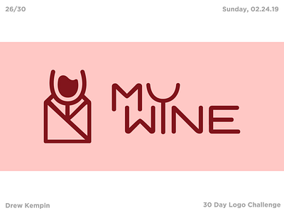 My Wine Logo (30 Day Logo Challenge) bold branding delivery design flat icon identity illustration logo minimal vector wine wine logo