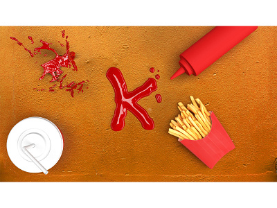 Ketchup 36daysoftype 3d 3d art design ketchup typography