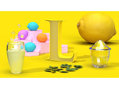 Lemon 36daysoftype 3d 3d art design dimensions lemon typography