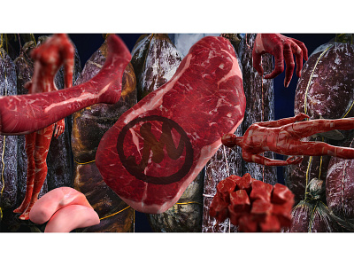 Meat 36daysoftype 3d 3d art design dimensions meat typography