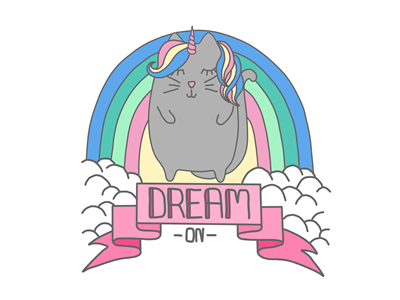 Unicorn Cat beginner cartoon cat illustration krita paint tool sai pastel unicorn