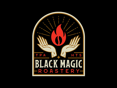 Black Magic Roastery bean black magic branding coffee custom fire hand hands packaging religious type voodoo