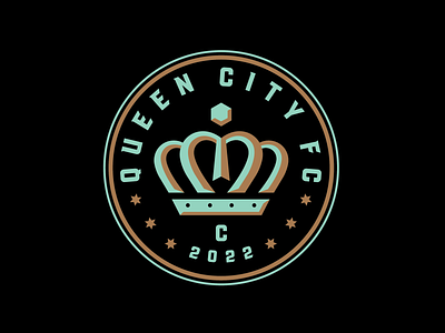 Queen City FC Concept badge branding charlotte coin crown design football logo mint mls north carolina soccer sports