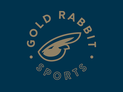 Gold Rabbit Sports branding design gold icon logo minimalist rabbit sport sports vintage
