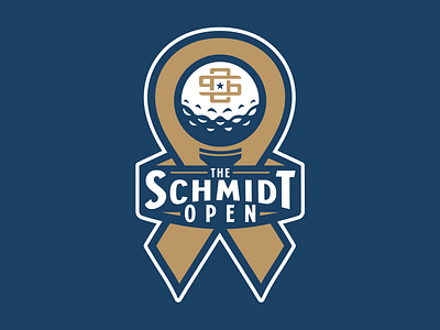 The Schmidt Open branding cancer charity design golf golf ball logo monogram ribbon sports star tee