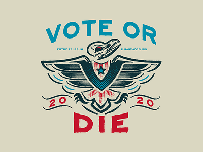Vote or Die america americana eagle election hand drawn hand lettering illustration logo vote