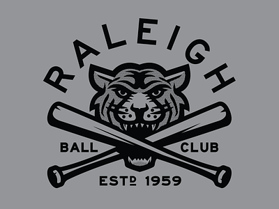 Raleigh Tigers baseball bat branding design illustration logo north carolina raleigh sports tigers