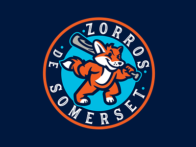 Zorros de Somerset Full badge baseball branding design fox illustration logo mascot milb sports zorro