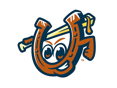 Springfield Lucky Horseshoes baseball branding design fries horseshoe illustration logo lucky mascot milb sports springfield