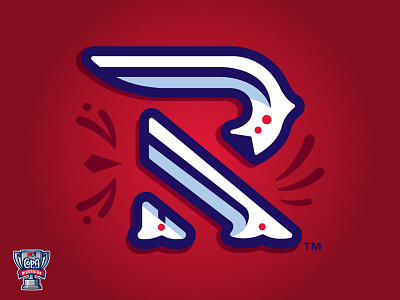 Winston-Salem Rayados (MiLB) baseball carolina letterform logo r red sports stripes