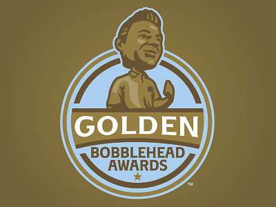 Golden Bobblehead Awards badge baseball bobblehead gold logo milb player sports