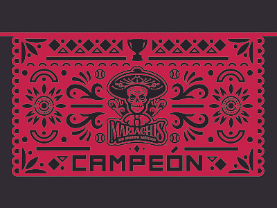2018 Copa Campeón baseball champion logo milb papel picado paper skull sports trophy