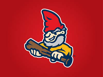Gnomies baseball bat gnome logo menomonie sports