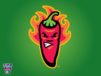 Picantes de Lake County (MiLB) baseball chili chili pepper copa flames logo milb pepper red sports