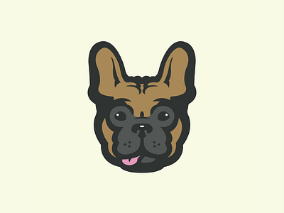 Lou the Frenchie bulldog french bulldog frenchie logo tongue