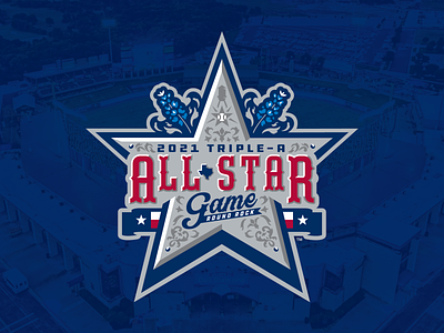 2021 Triple-A All-Star Game all star asg baseball blue bonnet engraved flag flower metal milb star texas water tower