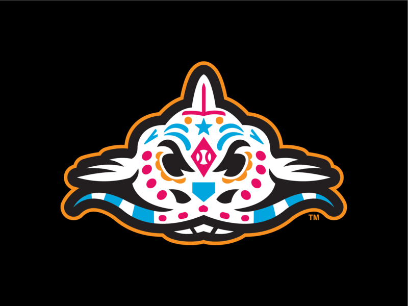 Pescados de Carolina (MiLB) baseball carolina catfish copa fish logo milb skeleton sports sugar skull