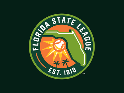 Florida State League Rebrand (MiLB) ball baseball design florida logo milb palm tree sports sun
