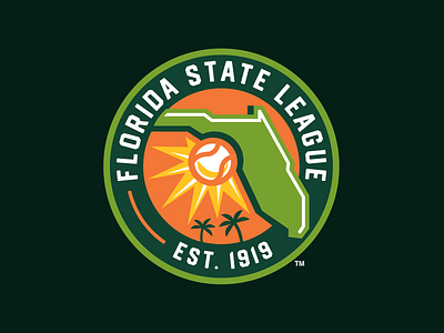 Florida State League Rebrand (MiLB) ball baseball design florida logo milb palm tree sports sun