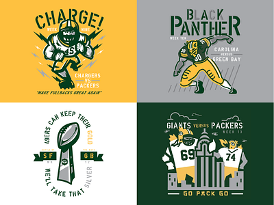 Packers Schedule - Part 2 design football green bay illustration nfl packers schedule sports
