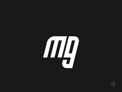 MG branding design flat icon logo typography vector