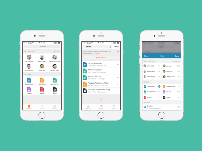 Instant Search & Filtering instant file types people suggestions filtering search