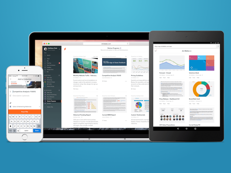 Stride for Teams responsive ios web mobile file sharing collaboration teams enterprise business