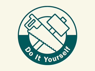 Do It Yourself Icon educational environment hammer icon lines saw simple tools vector zoo
