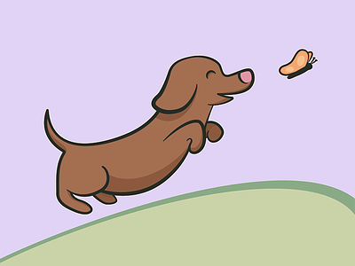 Happy Longdog cute dachshund happy illustration longdog vector