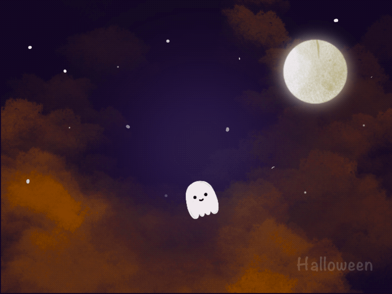 Halloween ghost 👻 basic animation ghost halloween illustration procreateapp